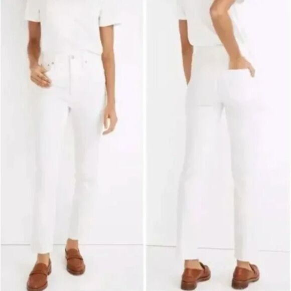 NEW Madewell The‎ Petite High-Rise Perfect Vintage Jean in Tile White, 27P